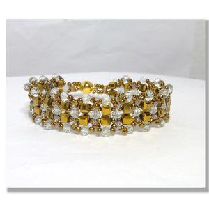 Women's Gold Cubed Bracelet NEW